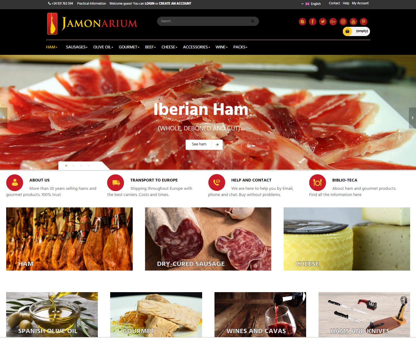 Nueva versión de nuestra tienda online de venta de jamones y embutidos ibéricos